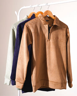 Image of CORDUROY ZIPPER POLO